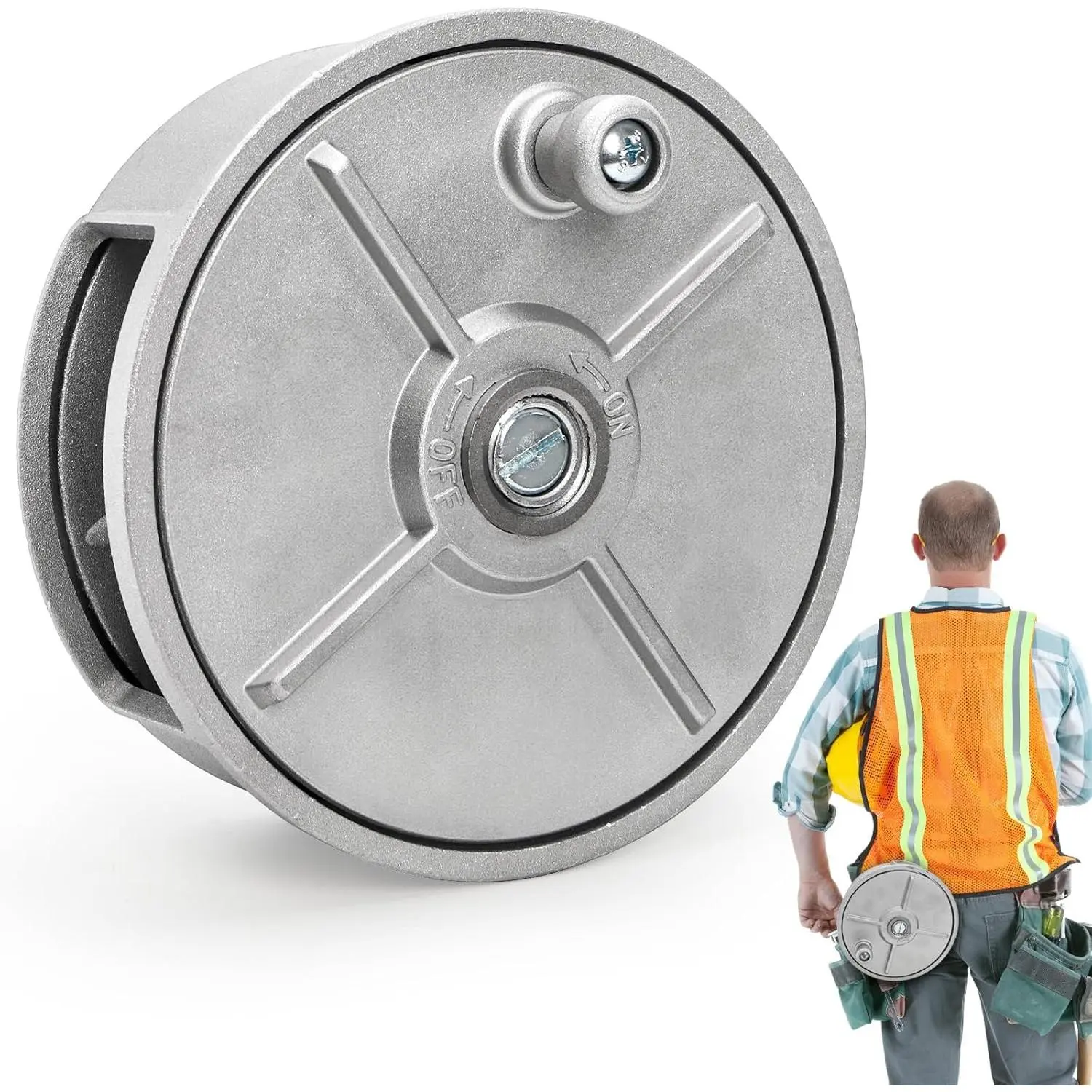 Tie Wire Reel, 6.25" Light Weight Aluminum Coil Holder Wheel, Rope Reel with Built-in Rewind Knob & Belt Loops, Tie Wire Dispenser for Iron Rebar Worker, Compatible with 12-18 Gauge Wires