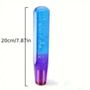 Crystal Gear Shift Knob - Glossy  & Purple Dual-Color Transparent Design, Octagonal Flat Top, Grip, Compatible with Manual/Automatic Cars, Luxury  Interior Upgrade, Easy Installation, Scratch- Durable Acrylic Material,Clear Base for Precise Gear Selection