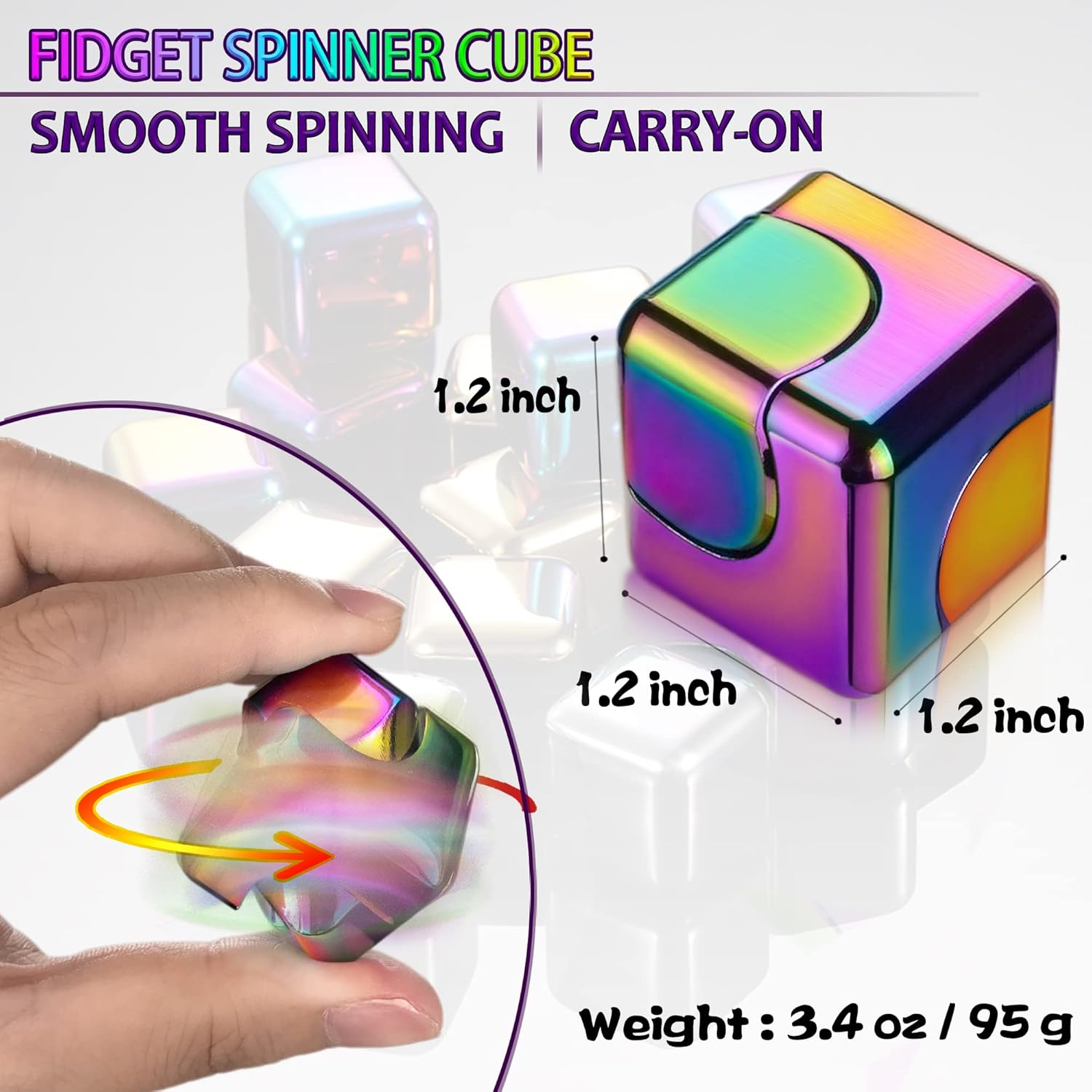[Summervibes] Tukio 2026 Metal Fidget Spinner Cube for Adults & Teens, Anxiety Relief Desk Toy, Silent Stress Relief Sensory Fidget, ADHD Focus Tool, Cool Office Desk Gadget Gift tiktokshopbacktoschool,back to school,back to school haul