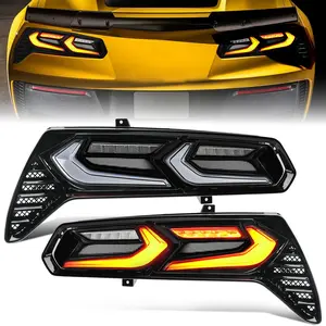 LED Tail Light Clear White Lens L+R C8 Style For 2014-2019 Chevrolet Corvette C7