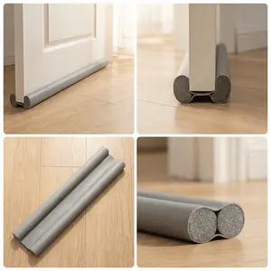 Door Bottom Seal Strip, Soundproof Windproof Insect Proof Door Gap Blocker, Anti-Mosquito for Bedroom & Room, 93CM Gray