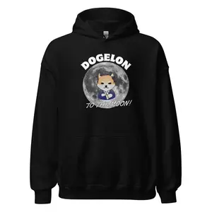 DOGELON MARS MEME COIN CRYPTO UNISEX HOODIE Fabric Menswear Tops Pullover Long Sleeve