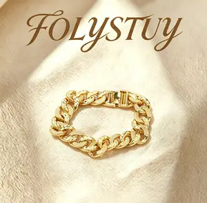 [12.5mm by 8inches Cuban Bracelet]【FOLYSTUY (W167)】Cuban Bracelet Fashion Bracelet for Women or Men