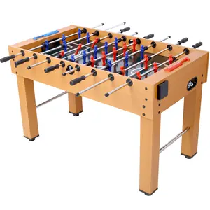 Hardware 54-Inch Hurricane Foosball Table for Family Game Rooms with Light Cherry Finish, Analog Scoring and Free Accessories brown