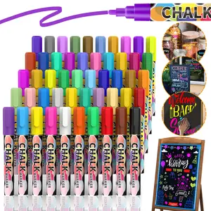 Liquid Chalk Markers Pens,Washable & Wet Erase Neon Chalk Makers for Blackboard, Chalkboard Signs, Glass Window, Graduation Celebration School,Erasable Window Markers for Cars,Bistro, Glass, Poster, Business