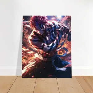 Akaza Unique Anime Metal Wall Art - Premium Aluminum Print, 5 Sizes, Graphic Anime Wall Decor, High-Quality Print
