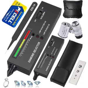 Professional Diamond Tester Pen, High Accuracy Jewelry Diamond Tester, Electronic Diamond Gem Tester and Tester Pen 60X Magnifying Glasses Tool Kit for Novice Expert (Diamond Tester Pen)