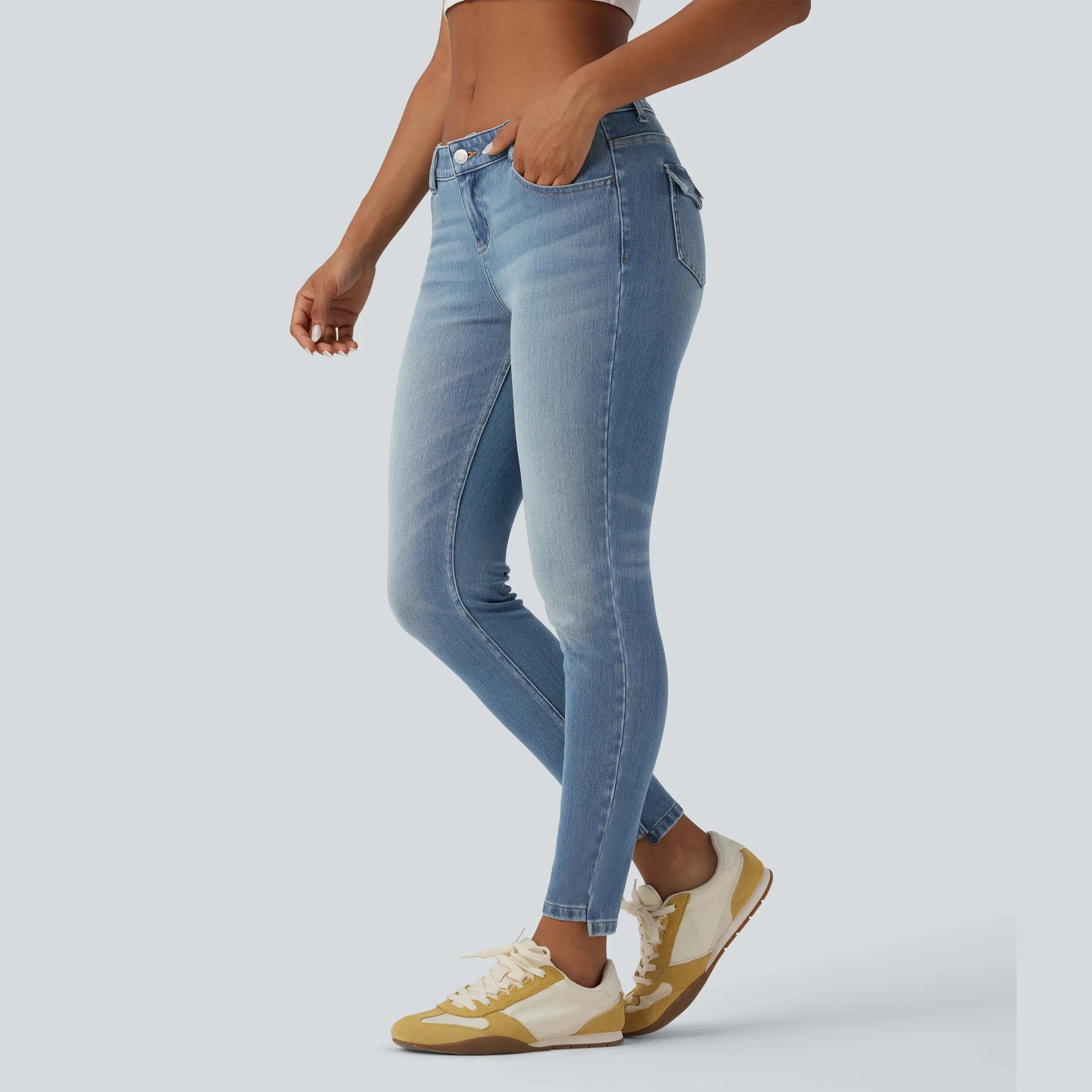 Halara Flex Low Rise Casual Skinny Jeans with Pockets