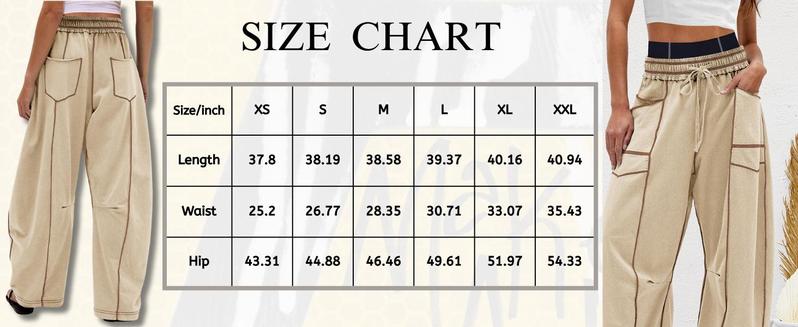 SCUSTY Womens Barrel Fleece Sweatpants High Waisted Wide Leg Pants Drawstring Athletic Baggy Pants