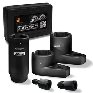 5 Automotive Oxygen Sensor Socket & Thread Chaser Set  Offset O2 Wrench Removal Tool