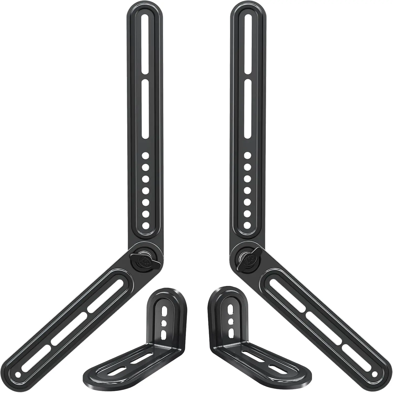 Soundbar Mount Bracket Fits Most of Soundbars up to 15 Lbs| Sound bar Mount for Mounting Above or Under TV, with Detachable Long Extension Plates, MD5420