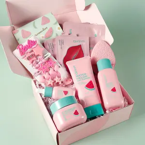 Quiyum Fruit Watermelon Rosehip Multi-Pack Skincare Set, Cleanser, Eye Cream, Serum, Mask, Body Balm, Gift Box & Accessories Included