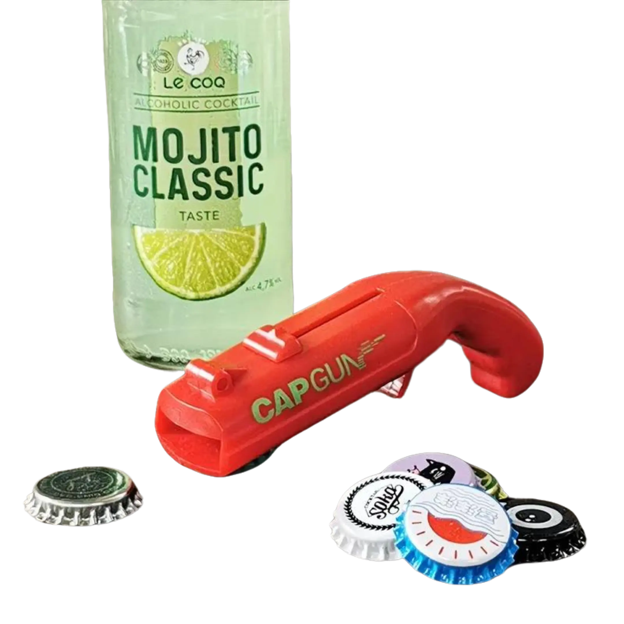 CapGun Design Customizable Stainless-Steel Bottle Opener - Sturdy, Compact, Abs-Enhanced for Guys, Outdoors, Family Gatherings