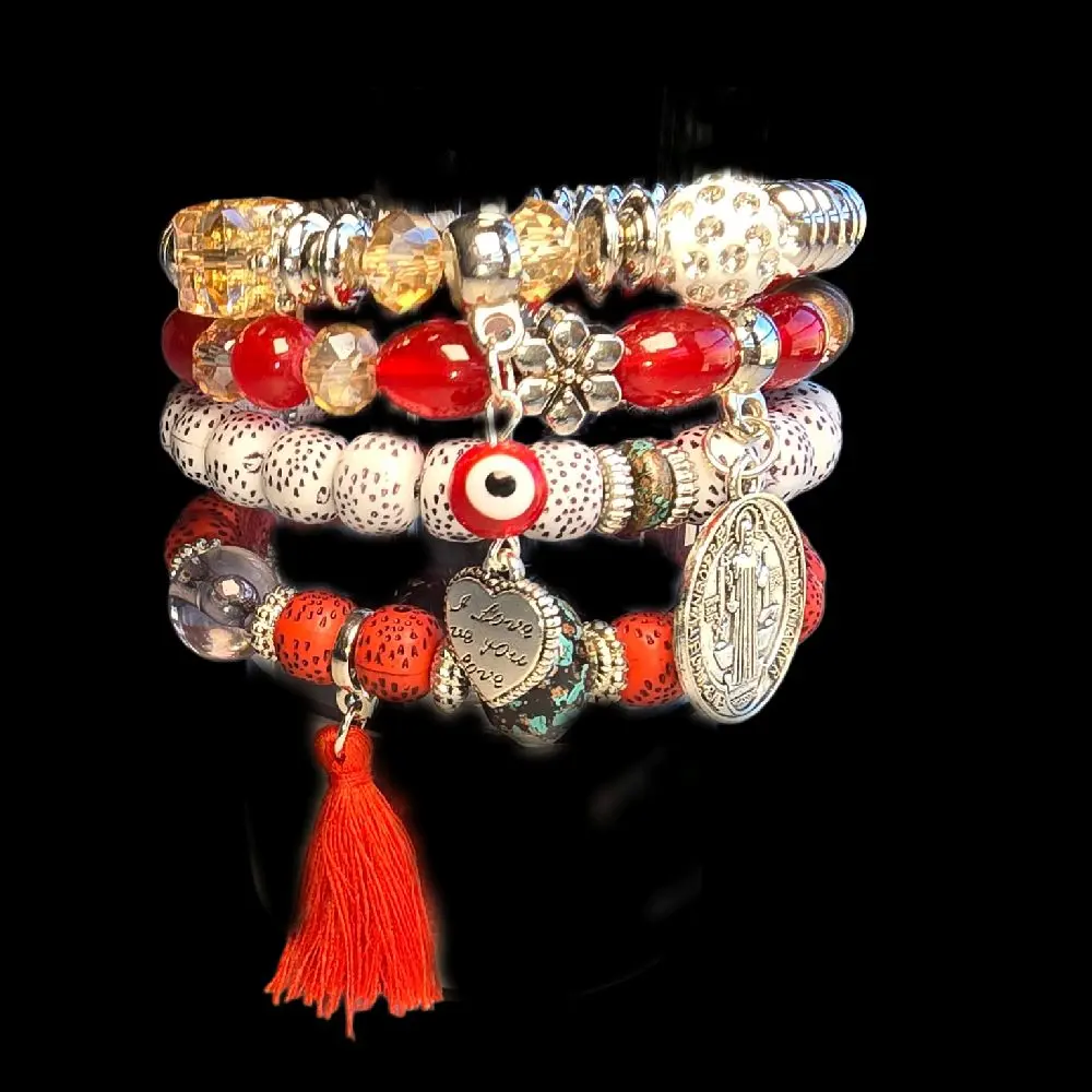 San Benito with devil eye red bracelet San Benito with devil eye red bracelet