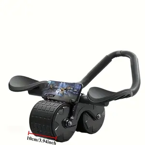 Ab Roller with Automatic Rebound 2-in-1 Core Trainer with Elbow Support, made of Silicone/Spandex/PVC. Home gym equipment for strength training & body sculpting, beginner-friendly. No battery needed. Ideal for abdominal training & core workout.