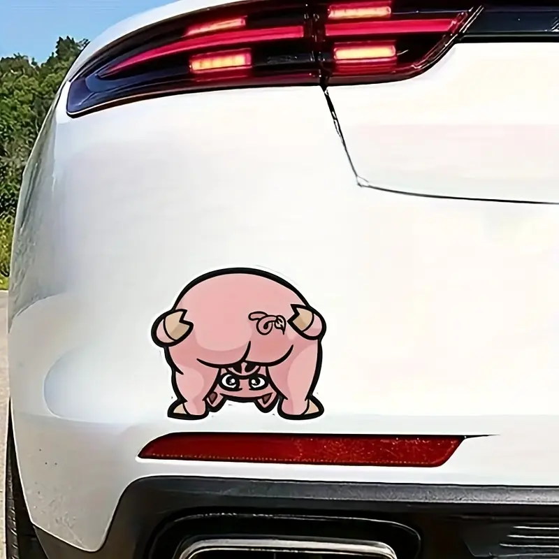 1PC "Pig Butt Cute Sticker Playful Shape Design Suitable for Phone Cases, Backpack Surfaces, Desk Walls Creates Lovely Vibe Lights Up Daily Items Fits Various Products Cute Decoration Preferred"