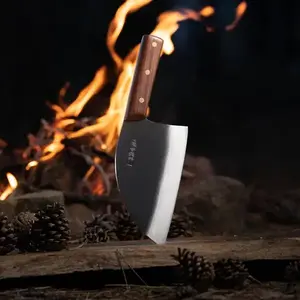 Large Serbian Chef Knife - Non-Slip Grip Multi-Functional Chopper for Home Kitchenware Use
