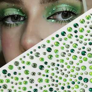Super Shiny Rhinestone Stickers, Skin-Friendly, Face Eye Makeup Nail Art, DIY Party Beauty Stickers, Gradual Rhinestones, Self-Adhesive