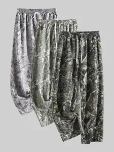 Camouflage jogging pants, casual drawstring vest, sports pants, warm and soft, bright printed, suitable for everyone, fully printed wool, 100% polyester knit, wide size range Sto5XL