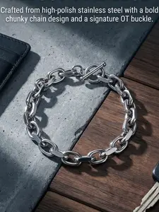 9mm Steel Cable Chain Bracelet Necklace, Men's Stainless Steel Necklace Trendy Cross Flat-Ground Bracelet Necklace / Fashion Chunky Jewelry Gift / Fade-Resistant / Allergy-Proof / For Couples / Festivals / Parties / Ideal Gift