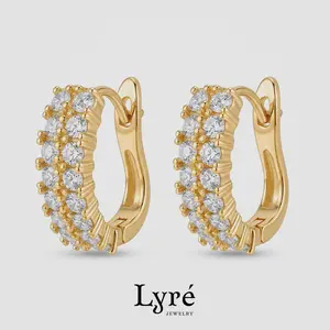 Éclat Double Row CZ Huggie Earrings | ER029