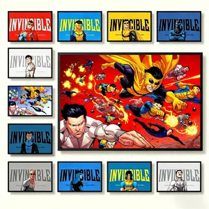 Invincible War Themed Canvas Poster Cool Anime Wall Art  Gift for Teens Living Room Bedroom Dorm  Frame Waterproof Moisture-Proof Design