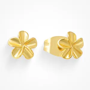 EVRY JEWELS Gold or Silver Plated Women's Hibiscus Earrings