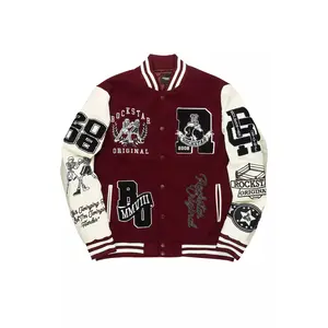 Lutador Maroon Varsity Jacket