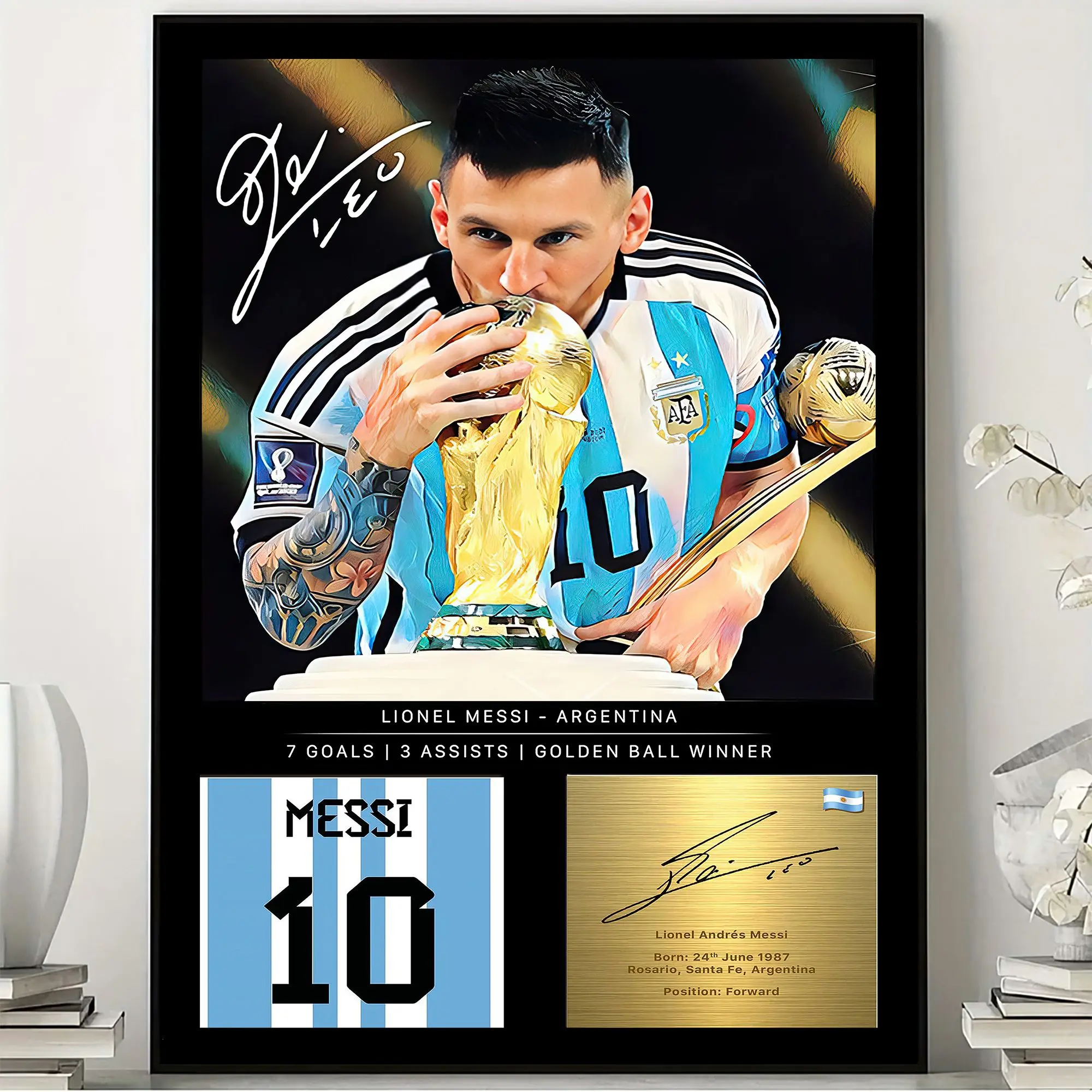 M10 Football Legend Poster, Iconic Soccer Champion Wall Art, Sports Fan Room Decor
