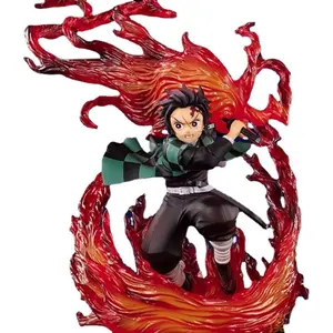 Tanjiro Kamado Hinokami Kagura Flame Pose GK Statue - Demon Slayer Premium Resin Anime Collector |     Dynamic Fire Breathing Display excellent gift choice festive home collectible toy craft decor art figurine