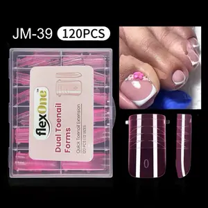 Toe Nails Dual Forms Square Shape - 120 tips / box with 12 size