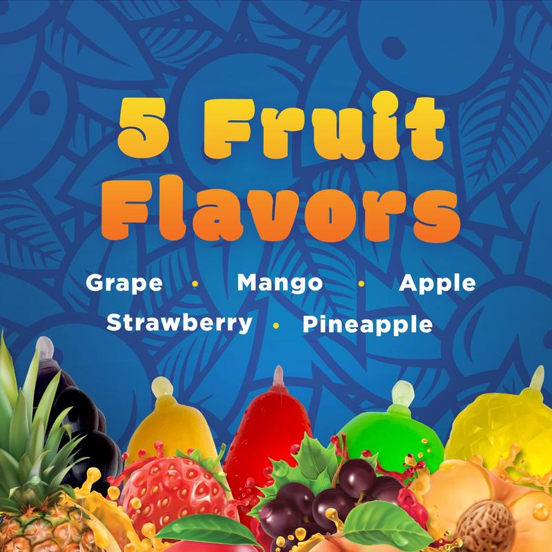 Squeezable Fruit Jellies Candy - 25 Count Bag - Assorted Flavors Snack Dessert