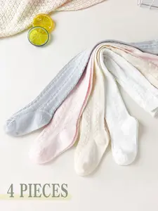 4 Pieces Kids’ Summer Mesh Tights Breathable Mesh for Girls, Cooling & Comfortable