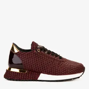 The Majesty Burgundy Leather Men Sneaker Vinci Leather Shoes
