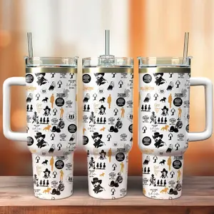 Yellowstone TV Series 40oz Tumbler With Handle, Movie Lover Tumber, Cute Travel Cup, Movie Series Gift