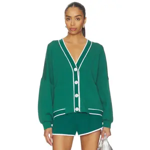 Varley Decker Off Court Cardigan in Forest