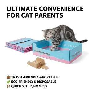 Ultimate Convenience for Cat Parents 5-Pack Life Hack Disposable Litter Box Bundle Travel Friendly Portable Eco Friendly