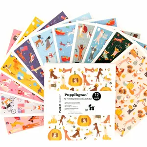 Puppington Pupper Towels Swedish Dishcloths Doggie Dozen Year-Round Holiday Prints 12-Pack - Wet & Wipe - Eco Friendly Gifts for Dog Lovers