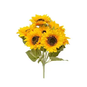 18" Silk Sunflower Bush Yellow