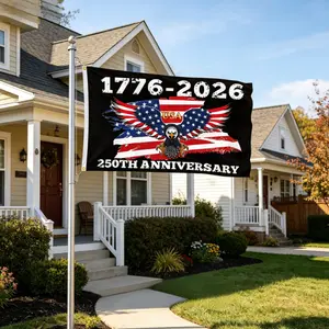 American Independence Day Commemorative Flag Against the 250th Anniversary of the United States