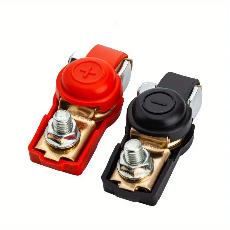 A Set Universal Negative & Positive Battery Cable Terminals - Automotive Terminal Clamps Connectors Inner Diameter 17-18mm