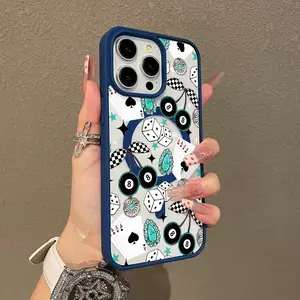 Adorable Magnetic Case for iPhone11/12/13/14/15/16/17/promax Turquoise Western 8-Ball MagSafe Compatible, Lightweight, Anti-Fall | Girly & Chic Style