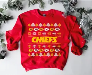 Kansas City Christmas Sweatshirt, Kansas Ugly Sweater Style Football