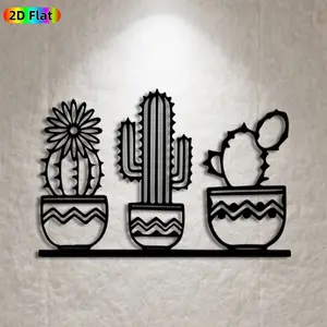 1pc Cactus Metal Wall Art,Cactus Statue Mural, Ideal Gift for New Year, Easter, Cactus Decor Enthusiasts, Rust-Resistant Metal Wall Decor Wall Sculptures, Perfect for Garden Fence & Living Room Wall Cactus Lovers