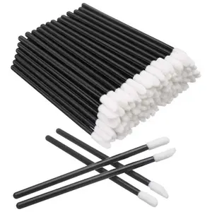 Disposable lip brush set Individually packaged lip gloss brush Lipstick brush Concealer applicator Polypropylene rod Double-headed beveled brush head design Hygienic and pollution-free Portable travel makeup tools Disposable use