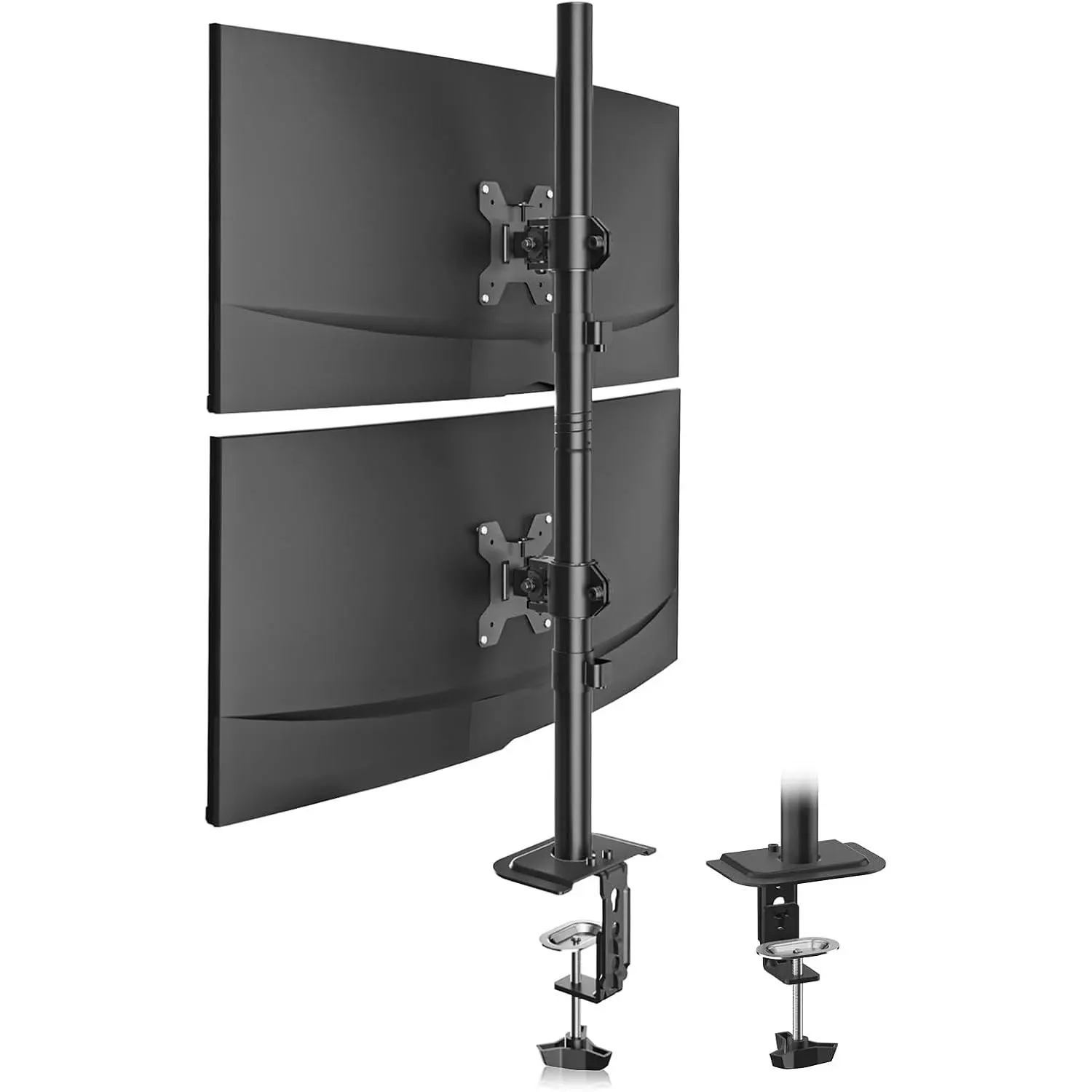 Suptek Dual Monitor Mount for 2 Screens up to 32 Inch, Extra Tall 31.5 Inch Pole Fully Adjustable Heavy Duty Desk Stand, Vertical Monitor Setup for Gaming and Professional Workstations, MD6802