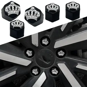 Car Wheel Nut Covers Set, 5 Pieces Crown Design, Sizes 15/17/19mm, Tire Screw Protector, HUB Cap Decoration, Car Accessories Decor, Car Parts