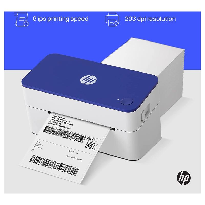 HP Thermal Label Printer, 4x6 Compact Label Printer 203 DPI