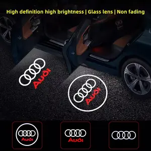 2 High-Definition LED Door Welcome Projector Lights for Audi Models, Automatic Laser Logo Light Accessories for S3 S5 E-Tron Q5 Q6 A3 A4 A5, Car Led Light