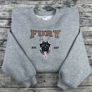 Custom Dog Face Embroidered Sweatshirt, Dog Photo Embroidered Hoodie,Dog Lovers Sweatshirt, Gift for Pet Lovers, Pet Embroidery Sweater